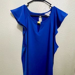Liz Claiborne Royal Blue Flutter Sleeve Top
